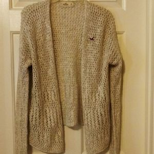 3B - Hollister Ladies Cardigan Open Stitch Sweater Sz Med